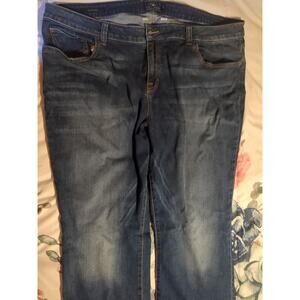 Lucky Brand Women's Plus Size 24W Emma Crop Jeans Blue Cotton Blend Zip Solid